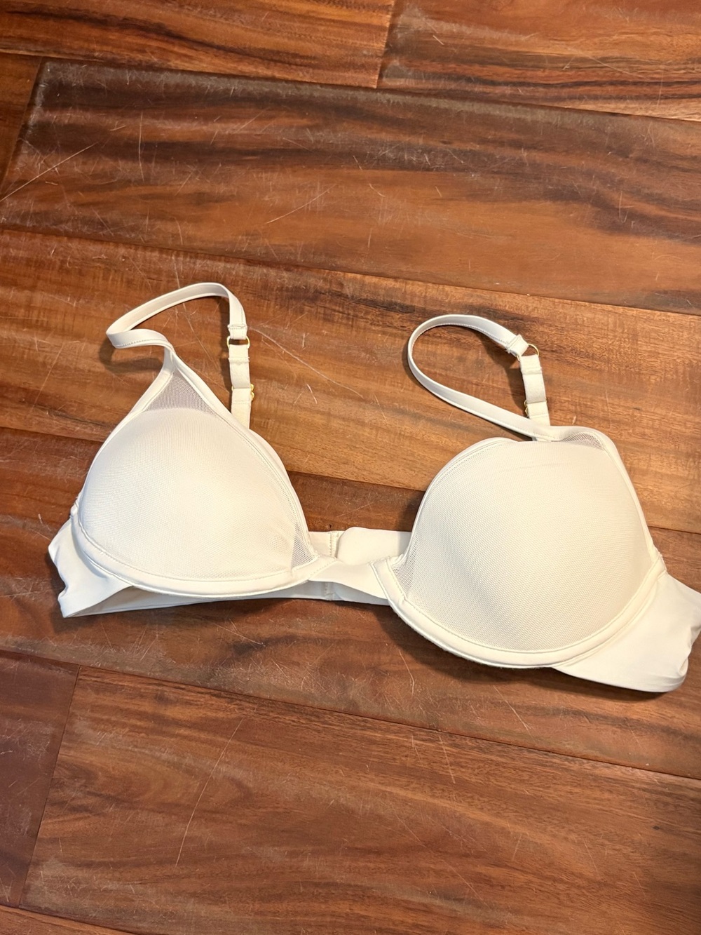 Pepper 34A Ivory Nude Mesh Trim T-Shirt Bra Wireless Comfort Bra (1179)